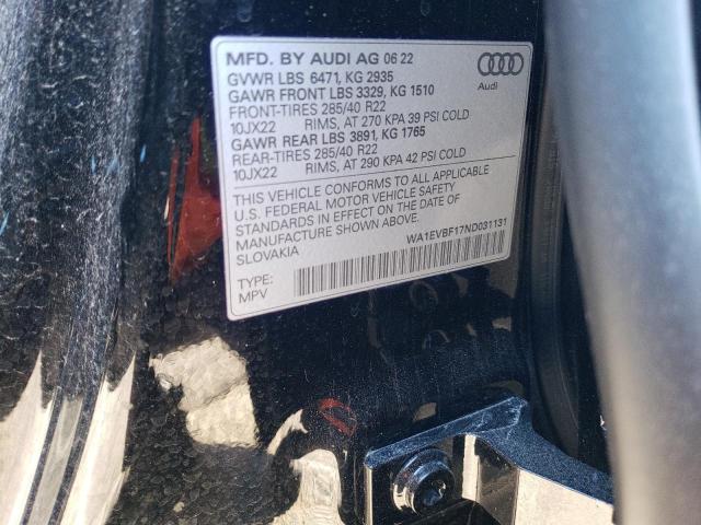 2022 AUDI Q8 PREMIUM - WA1EVBF17ND031131