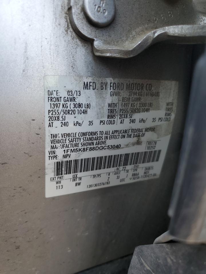 1FM5K8F88DGC53040 2013 Ford Explorer Limited