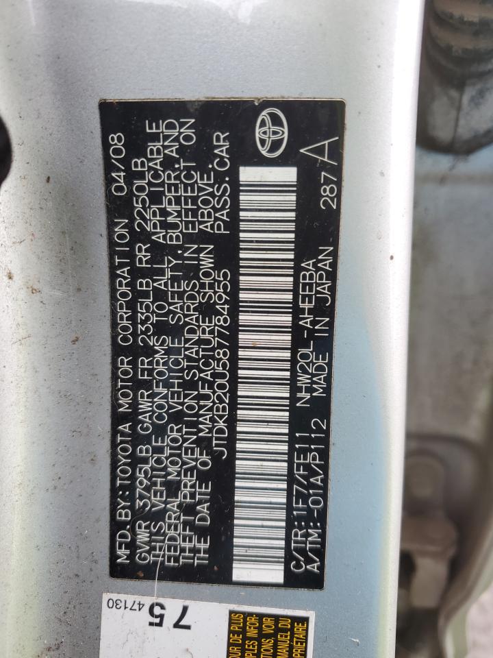 JTDKB20U587784955 2008 Toyota Prius