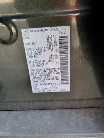 2015 Nissan Rogue S VIN: 5N1AT2MV5FC897302 Lot: 41831744