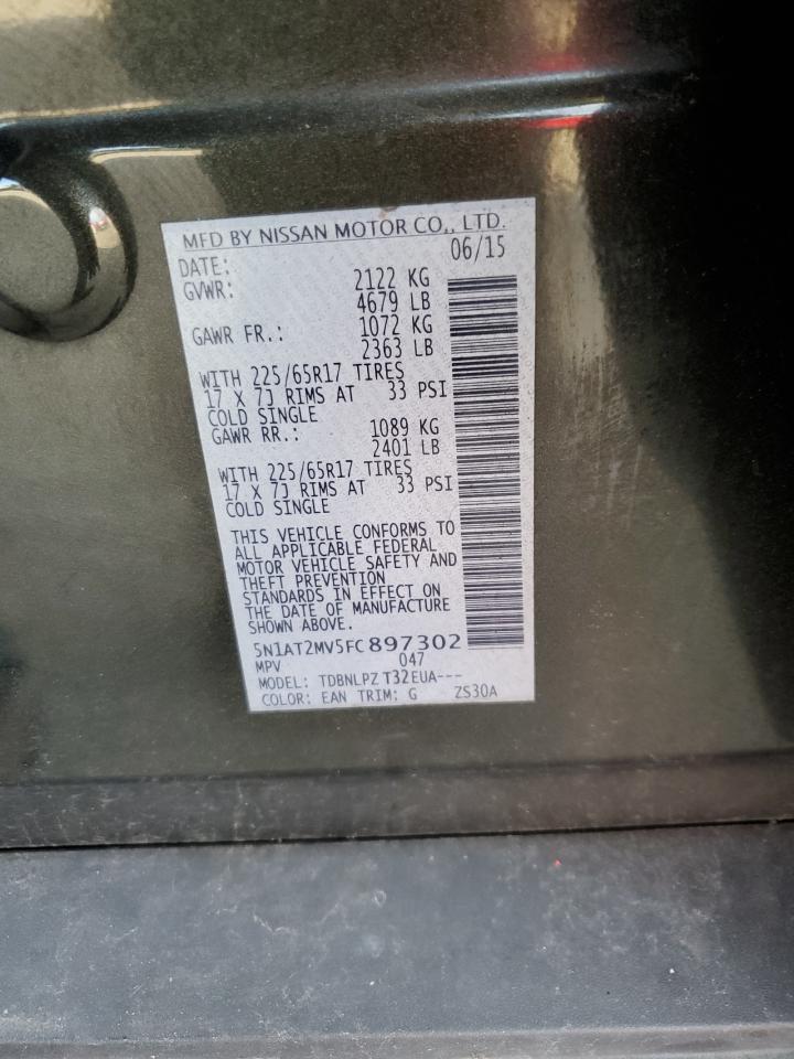 5N1AT2MV5FC897302 2015 Nissan Rogue S