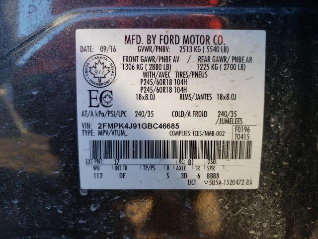 2FMPK4J91GBC46685 2016 FORD EDGE, photo no. 13