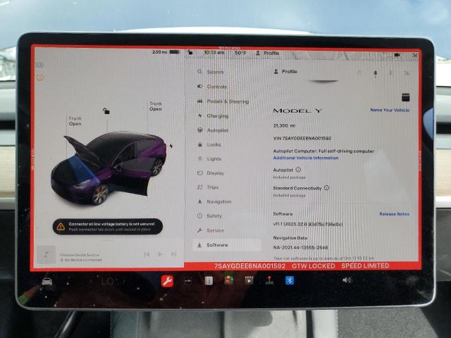 2022 TESLA MODEL Y 7SAYGDEE6NA001592