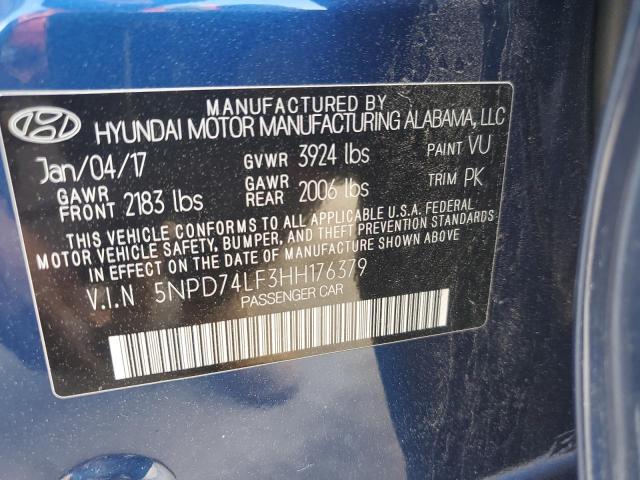 2017 HYUNDAI ELANTRA SE - 5NPD74LF3HH176379