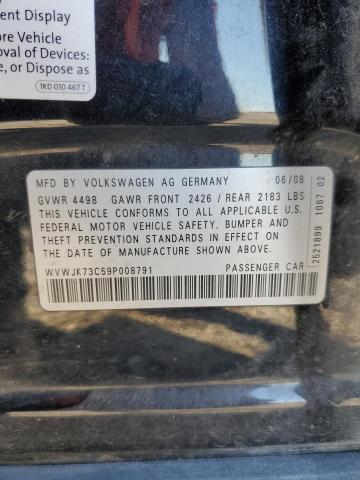 2009 Volkswagen Passat Turbo VIN: WVWJK73C59P008791 Lot: 44211524