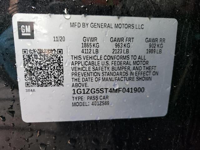 2021 CHEVROLET MALIBU RS - 1G1ZG5ST4MF041900