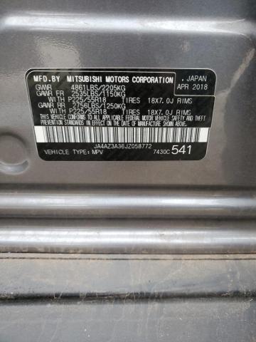 2018 MITSUBISHI OUTLANDER JA4AZ3A36JZ058772