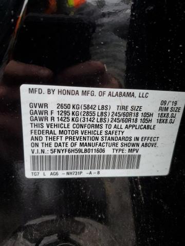 VIN 1GCWGAFG5H1105591 2020 HONDA PILOT no.12