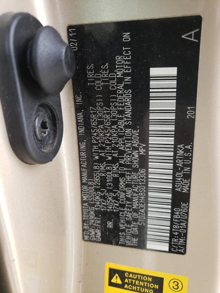 5tdza3eh4bs013306 5TDZA3EH4BS013306 2011 Toyota Highlander Base