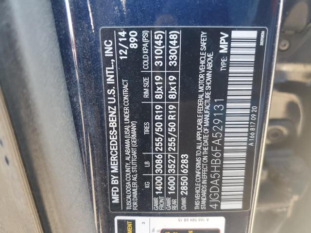 2015 MERCEDES-BENZ ML 350 4MA 4JGDA5HB6FA529131