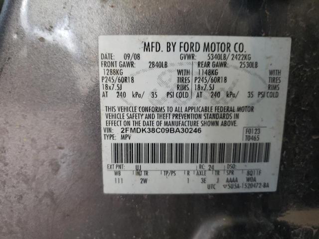 2009 Ford Edge Sel VIN: 2FMDK38C09BA30246 Lot: 41720594