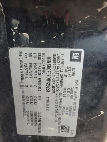 2013 Chevrolet Tahoe K1500 Ltz VIN: 1GNSKCE07DR129228 Lot: 40751164