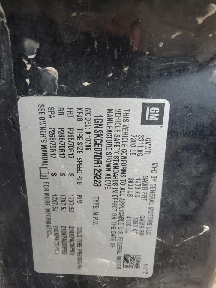 1GNSKCE07DR129228 2013 Chevrolet Tahoe K1500 Ltz