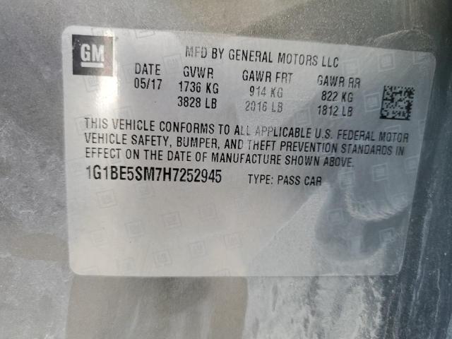 2017 CHEVROLET CRUZE LT 1G1BE5SM7H7252945