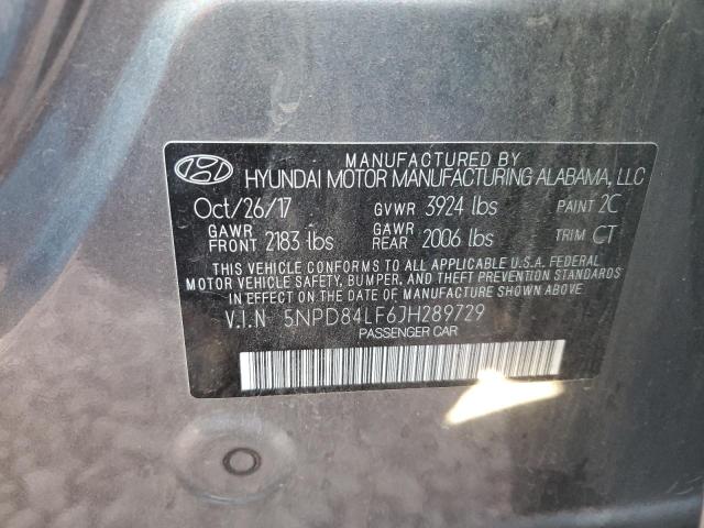 2018 HYUNDAI ELANTRA SE 5NPD84LF6JH289729