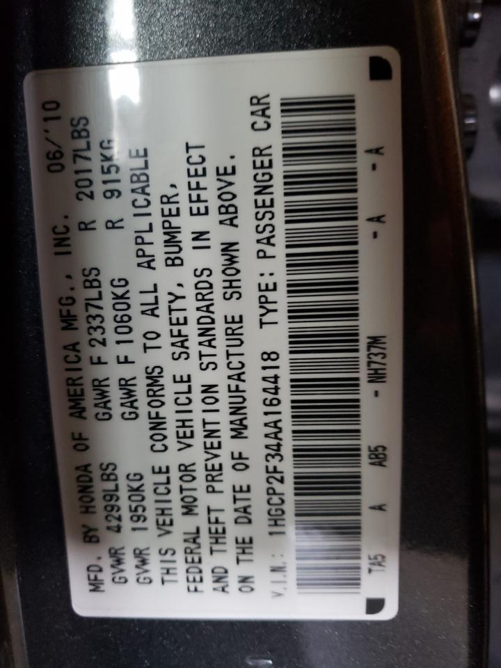1HGCP2F34AA164418 2010 Honda Accord Lx