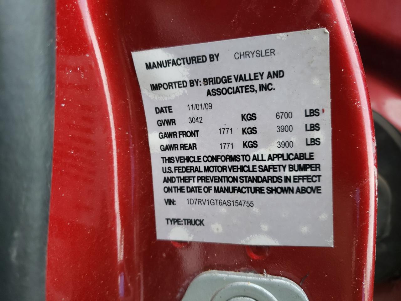 1D7RV1GT6AS154755 2010 Dodge Ram 1500