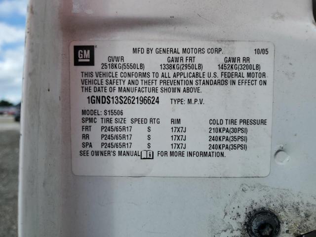 2006 Chevrolet Trailblazer Ls VIN: 1GNDS13S262196624 Lot: 43297884