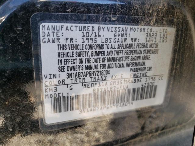2017 NISSAN SENTRA S 3N1AB7AP6HY218094
