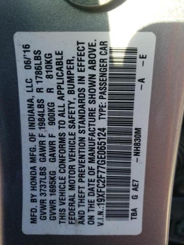 2016 HONDA CIVIC EX 19XFC2F77GE065124