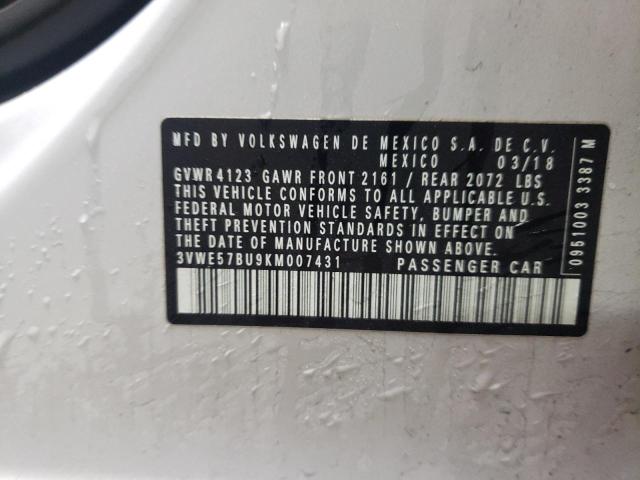 2019 VOLKSWAGEN JETTA SEL 3VWE57BU9KM007431