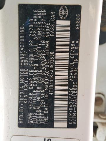 2018 TOYOTA CAMRY L 4T1B11HK7JU502530
