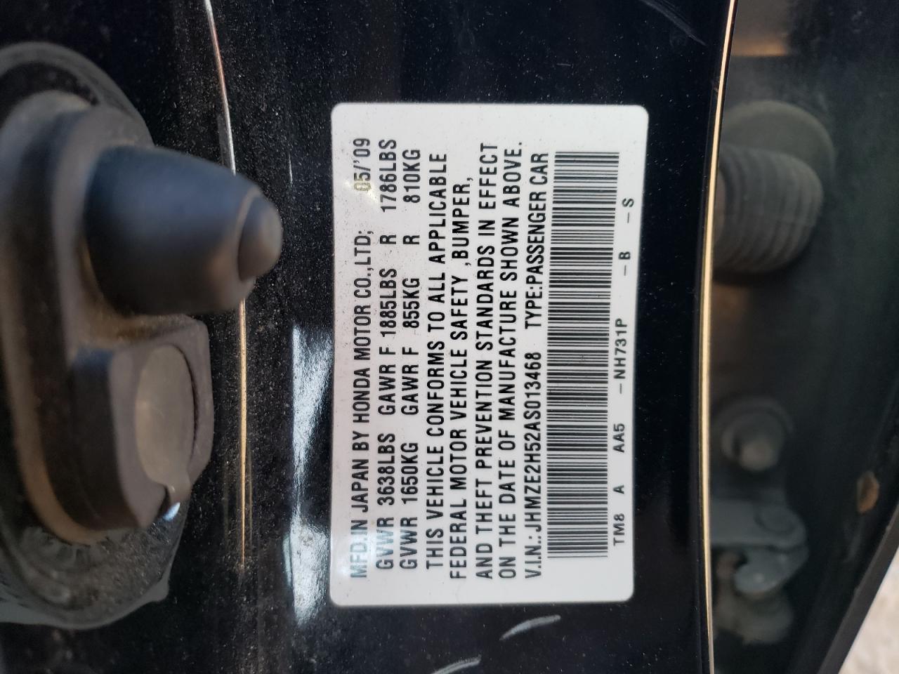 JHMZE2H52AS013468 2010 Honda Insight Lx