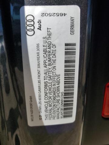 2022 AUDI RS7 - WUAPCBF22NN912345