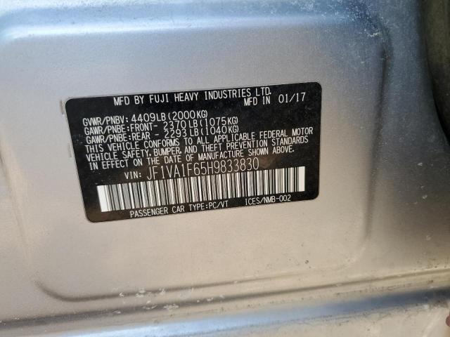 2017 SUBARU WRX PREMIU JF1VA1F65H9833830