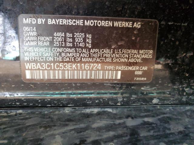 2014 BMW 328 I Sulev VIN: WBA3C1C53EK116724 Lot: 41949704