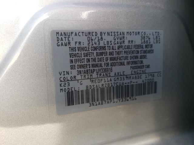 2018 NISSAN SENTRA S 3N1AB7AP1JY336916