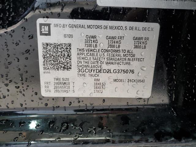 2020 CHEVROLET SILVERADO 3GCUYDED2LG375076