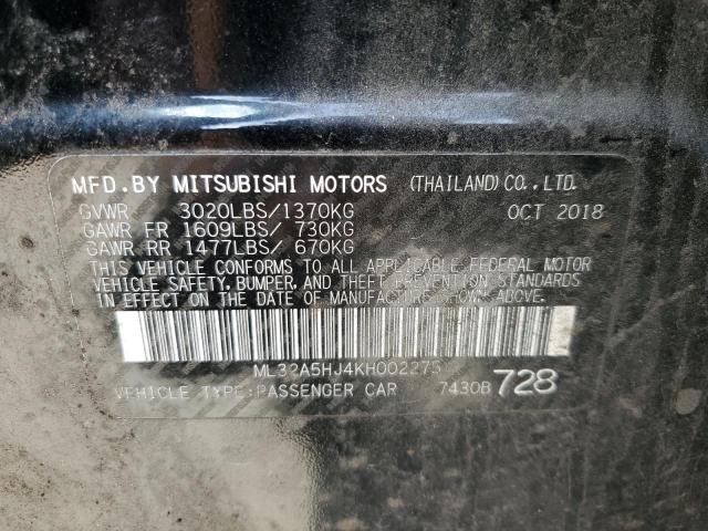 2019 MITSUBISHI MIRAGE LE ML32A5HJ4KH002275