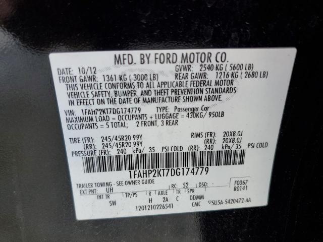 2013 Ford Taurus Sho VIN: 1FAHP2KT7DG174779 Lot: 43932774