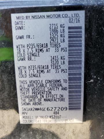 2016 NISSAN PATHFINDER 5N1AR2MM4GC627209