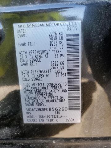 2015 NISSAN ROGUE S 5N1AT2MK0FC856260