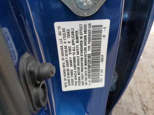 19XFB2F50FE261583 | 2015 Honda civic lx