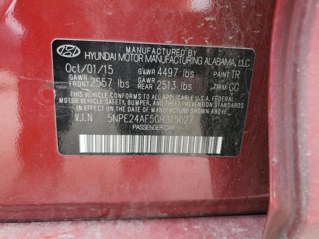 2016 Hyundai Sonata Se VIN: 5NPE24AF5GH315027 Lot: 42031864