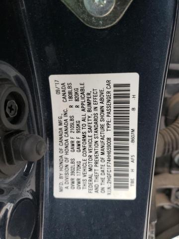 2017 HONDA CIVIC EXL 2HGFC1F74HH659008