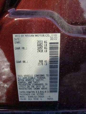 2023 NISSAN ALTIMA SV 1N4BL4DW7PN318643