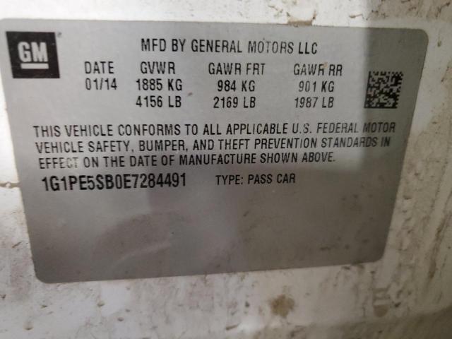 2014 Chevrolet Cruze Lt VIN: 1G1PE5SB0E7284491 Lot: 43538404