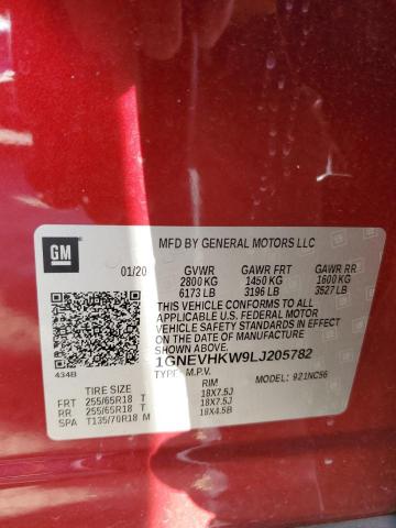 2020 CHEVROLET TRAVERSE L - 1GNEVHKW9LJ205782