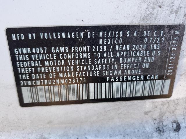 2022 Volkswagen Jetta S VIN: 3VWCM7BU2NM026773 Lot: 43520254