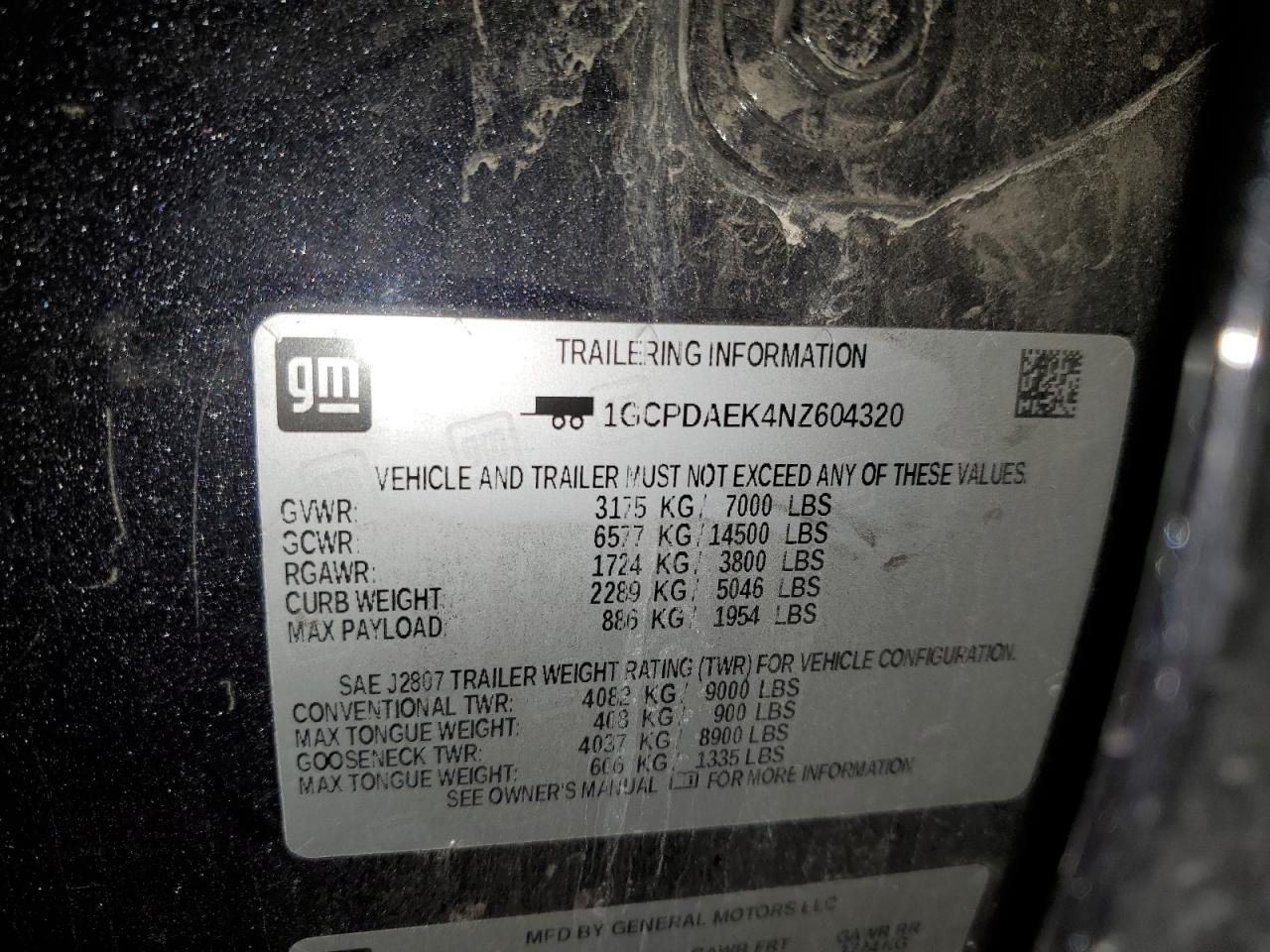 1GCPDAEK4NZ604320 2022 Chevrolet Silverado K1500