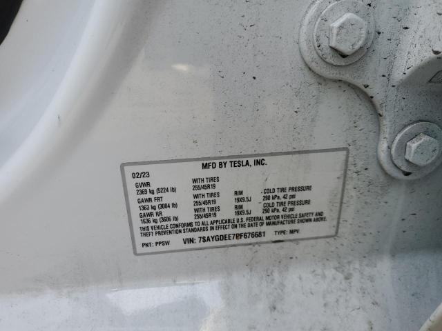 2023 TESLA MODEL Y 7SAYGDEE7PF676681