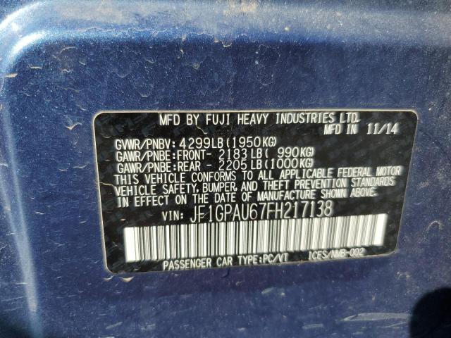 2015 SUBARU IMPREZA SP JF1GPAU67FH217138