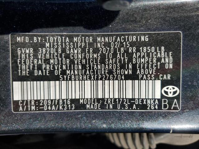2015 TOYOTA COROLLA L 5YFBURHEXFP276704