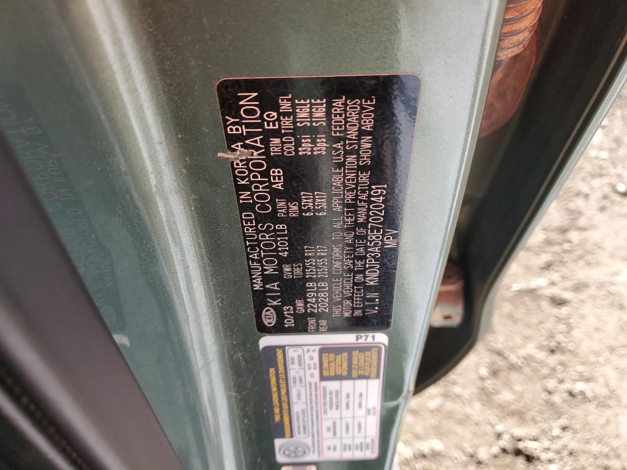 KNDJP3A58E7020491 2014 Kia Soul +