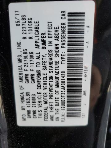2018 ACURA TLX 19UUB3F35JA001429