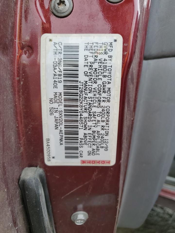 JT2BG22K8Y0448571 2000 Toyota Camry Ce